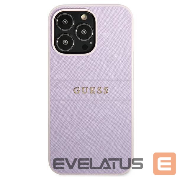 Чехол на заднюю панель Guess Guess GUHCP13LPSASBPU iPhone 13 Pro / 13 6.1" purple/purple Saffiano Hot Stamp & Metal Logo