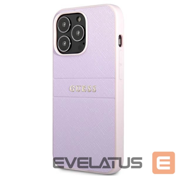 Чехол на заднюю панель Guess Guess GUHCP13LPSASBPU iPhone 13 Pro / 13 6.1" purple/purple Saffiano Hot Stamp & Metal Logo