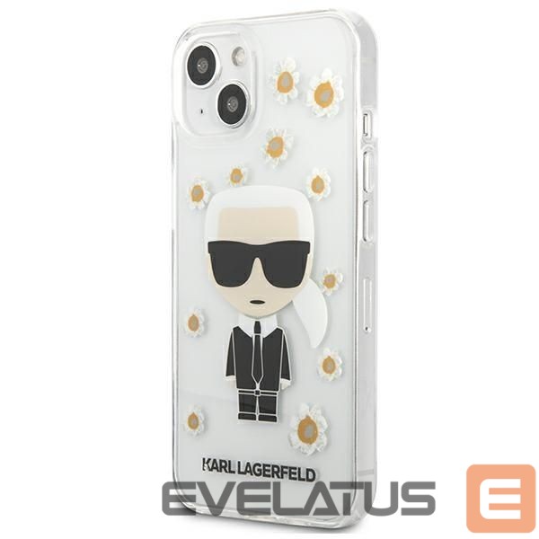 Чехол на заднюю панель Karl Lagerfeld Karl Lagerfeld KLHCP13SHFLT iPhone 13 mini 5,4" przezroczysty/transparent Flower Ikonik Karl