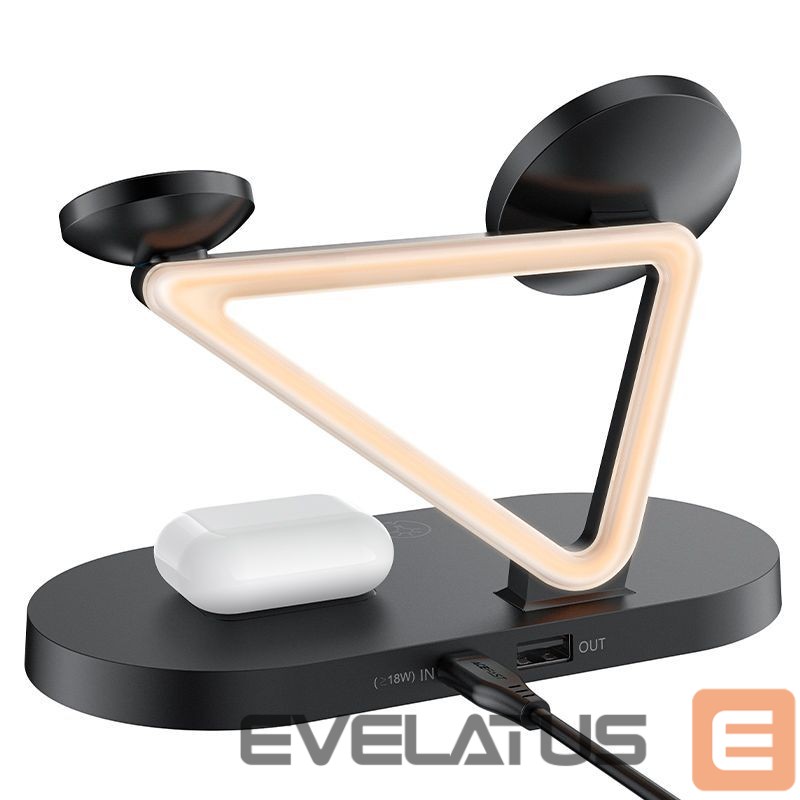Беспроводное зарядное устройство Acefast Acefast 15W Qi Wireless Charger for iPhone (with MagSafe), Apple Watch and Apple AirPods Stand Holder Magnetic Holder Black (E9 black) Black