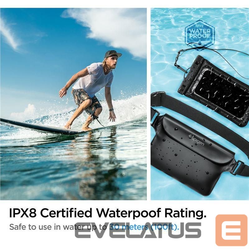 Чехол универсальный для спорта Spigen Spigen Aqua Shield A621 Waterproof Hip Bag + Floating Case - Black