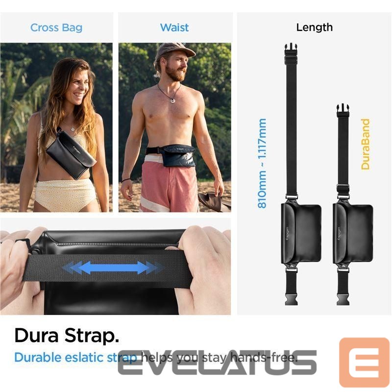 Чехол универсальный для спорта Spigen Spigen Aqua Shield A621 Waterproof Hip Bag + Floating Case - Black