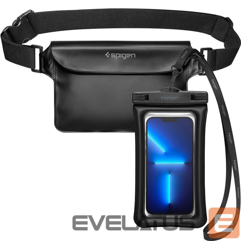 Чехол универсальный для спорта Spigen Spigen Aqua Shield A621 Waterproof Hip Bag + Floating Case - Black