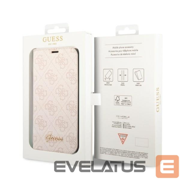 Чехол на заднюю панель Guess Guess GUBKP14XHG4SHP iPhone 14 Pro Max 6.7 "pink / pink book 4G Vintage Gold Logo