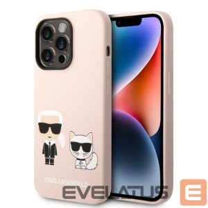 Чехол на заднюю панель Karl Lagerfeld  Karl Lagerfeld KLHMP14LSSKCI iPhone 14 Pro 6.1 "hardcase light pink / light pink Silicone Karl & Choupette Magsafe 
