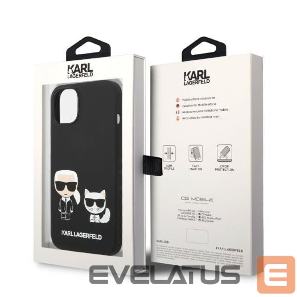 Чехол на заднюю панель Karl Lagerfeld Karl Lagerfeld KLHMP14MSSKCK iPhone 14 Plus 6.7 "hardcase black / black Liquid Silicone Karl & Choupette Magsafe