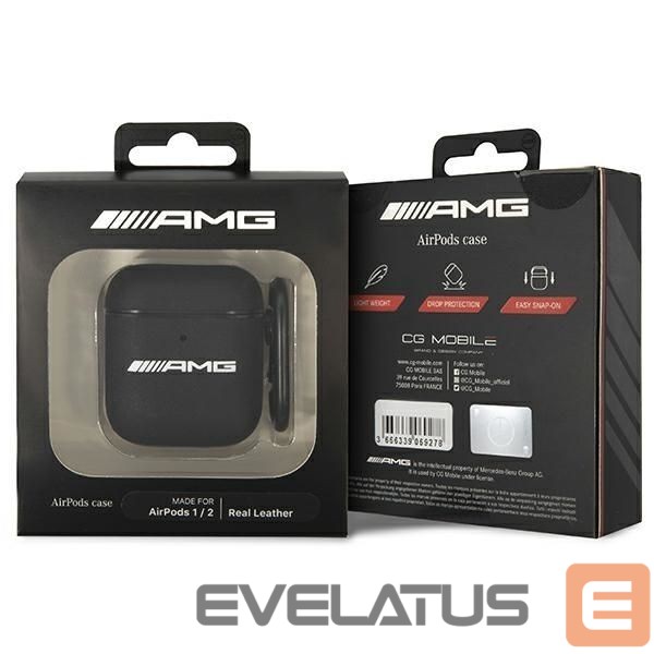 Чехол на заднюю панель Mercedes-Benz AMG AMA2SLWK AirPods cover black/black Leather