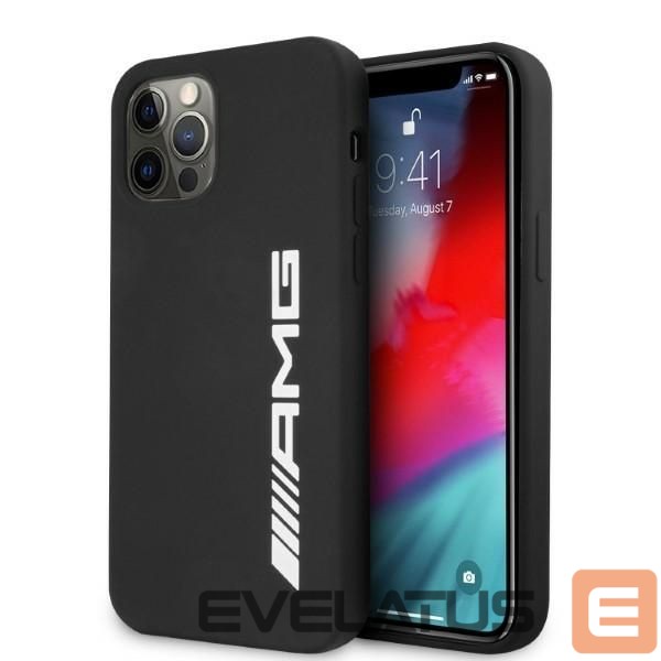 Чехол на заднюю панель Mercedes-Benz AMG Silicone Big Logo case for iPhone 12 Pro Max - black