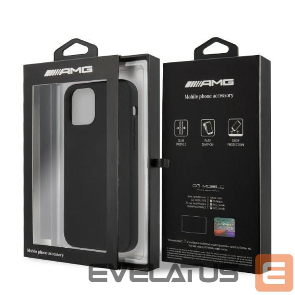 Чехол на заднюю панель Mercedes-Benz AMG Silicone Big Logo case for iPhone 12 Pro Max - black