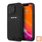 Чехол на заднюю панель Mercedes-Benz  AMG AMHCP13LOSDBK iPhone 13 Pro / 13 6.1" black/black hardcase Leather Curved Lines 