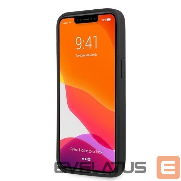 Чехол на заднюю панель Mercedes-Benz AMG AMHCP13LOSDBK iPhone 13 Pro / 13 6.1" black/black hardcase Leather Curved Lines
