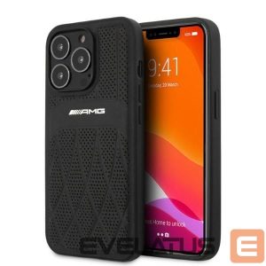 Кольцевой держатель Mercedes-Benz  AMG Leather Curved Lines case for iPhone 13 Pro Max - black 