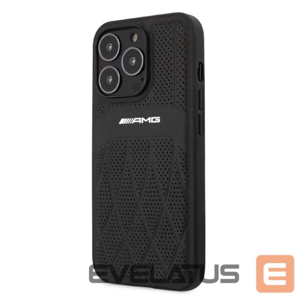 Кольцевой держатель Mercedes-Benz AMG Leather Curved Lines case for iPhone 13 Pro Max - black