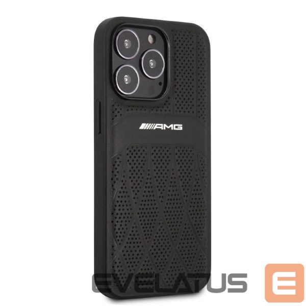 Кольцевой держатель Mercedes-Benz AMG Leather Curved Lines case for iPhone 13 Pro Max - black