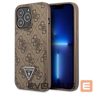 Чехол на заднюю панель Guess  Guess 4G Triangle Logo Cardslot Case for iPhone 13 Pro / 13 - Brown 