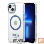 Чехол на заднюю панель Guess  Guess Metal Outline MagSafe case for iPhone 14 Plus - blue 