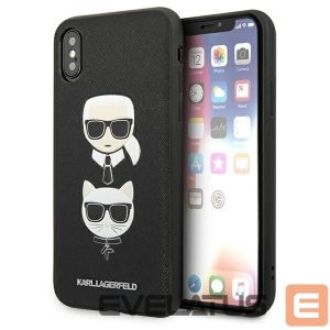 Чехол на заднюю панель Karl Lagerfeld  Karl Lagerfeld Saffiano Karl&Choupette Head case for iPhone XS Max - black 
