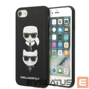 Чехол на заднюю панель Karl Lagerfeld  Karl Lagerfeld KLHCI8SAKICKCBK iPhone 7/8 / SE 2020 / SE 2022 black/black hardcase Saffiano Karl&Choupette Head 