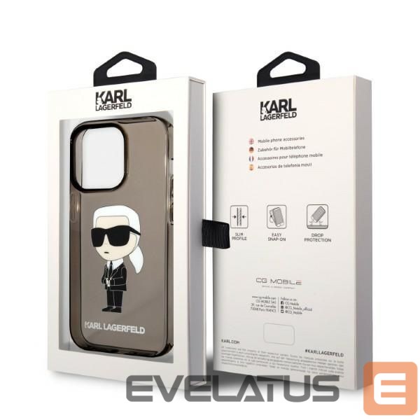 Чехол на заднюю панель Karl Lagerfeld Karl Lagerfeld KLHCP14LHNIKTCK iPhone 14 Pro 6.1" black/black hardcase Ikonik Karl Lagerfeld