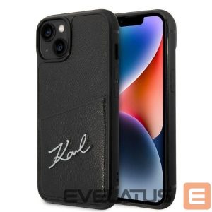 Чехол на заднюю панель Karl Lagerfeld  Karl Lagerfeld Signature Logo Cardslot case for iPhone 14 Plus - black 