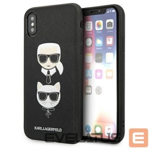 Чехол на заднюю панель Karl Lagerfeld  Karl Lagerfeld Saffiano Karl&Choupette Head case for iPhone X/XS - black 