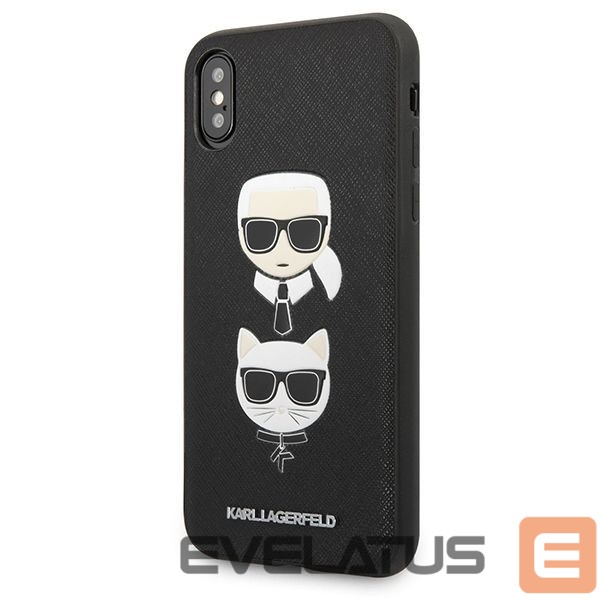 Чехол на заднюю панель Karl Lagerfeld Karl Lagerfeld Saffiano Karl&Choupette Head case for iPhone X/XS - black