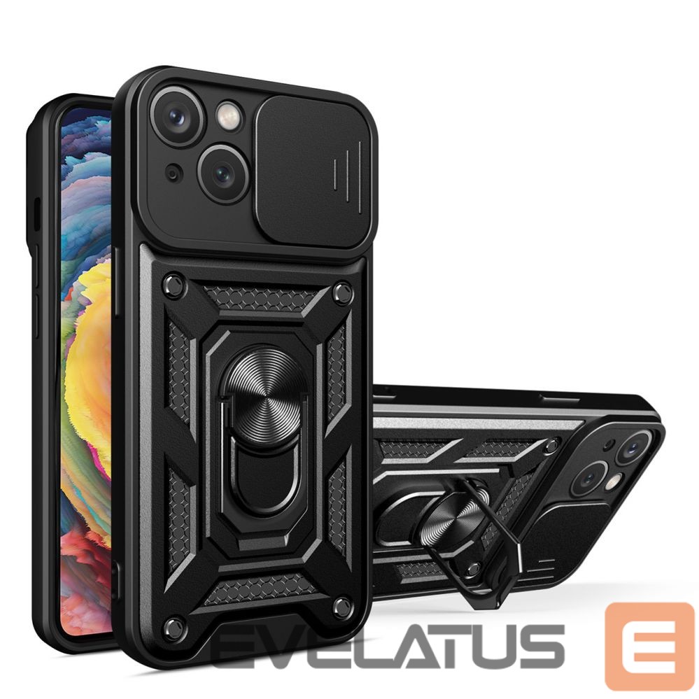 Чехол на заднюю панель Hurtel Hybrid Armor Camshield case for Realme 10 Pro armored case with camera cover black
