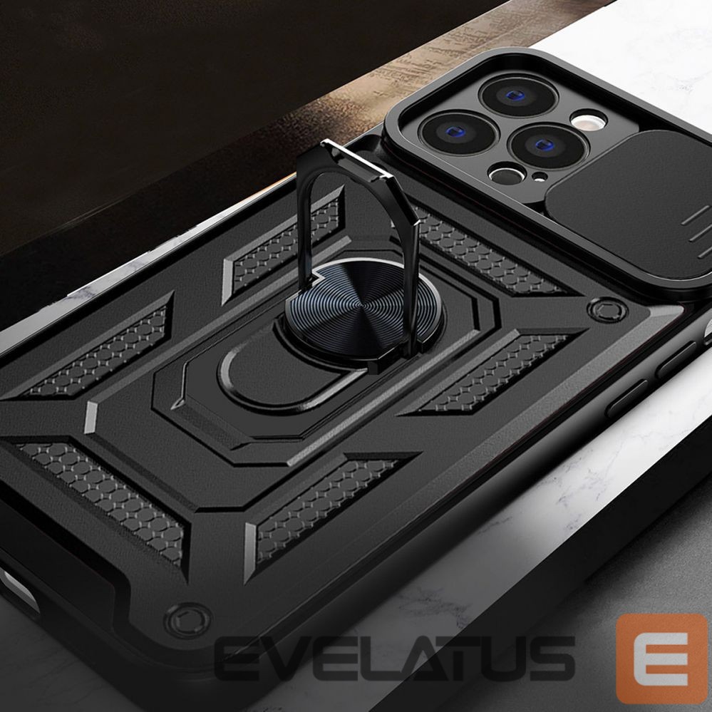 Чехол на заднюю панель Hurtel Hybrid Armor Camshield case for Realme 10 Pro armored case with camera cover black