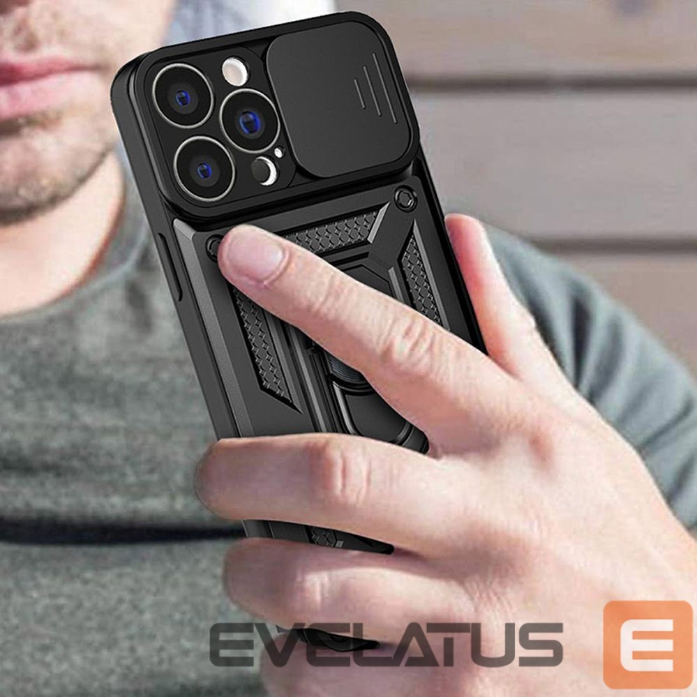 Чехол на заднюю панель Hurtel Hybrid Armor Camshield case for Realme 10 Pro armored case with camera cover black