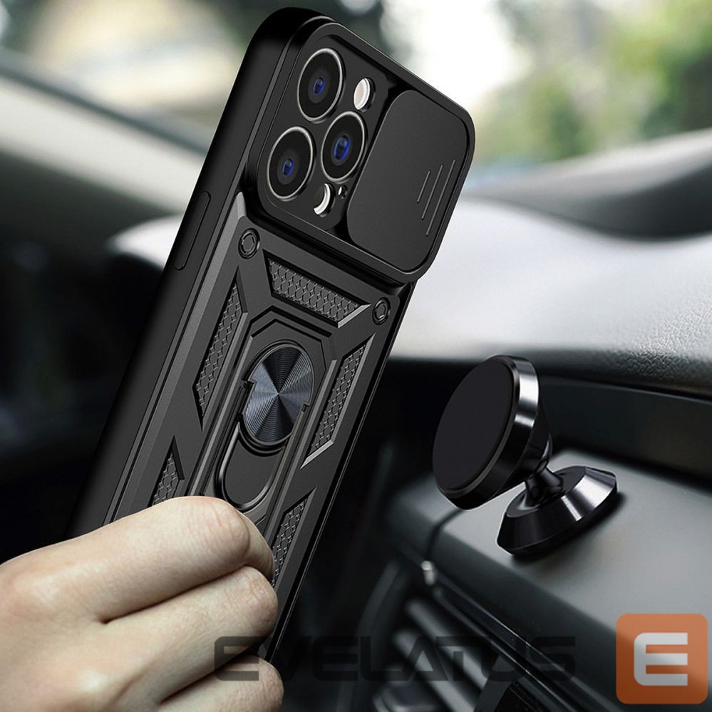 Чехол на заднюю панель Hurtel Hybrid Armor Camshield case for Realme 10 Pro armored case with camera cover black