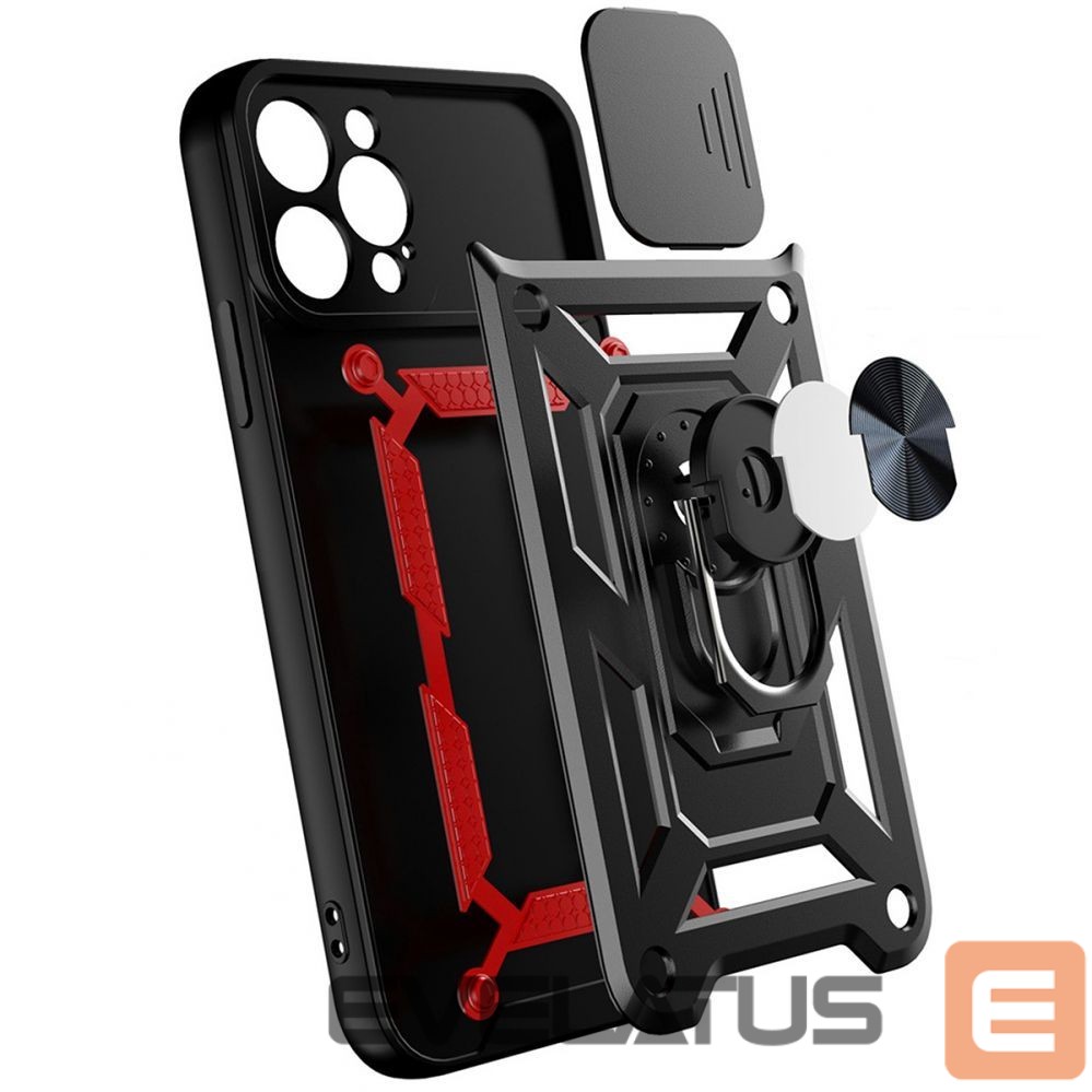 Чехол на заднюю панель Hurtel Hybrid Armor Camshield case for Realme 10 Pro armored case with camera cover black