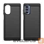 Чехол на заднюю панель Hurtel - Carbon Case for Motorola Moto G62 5G flexible silicone carbon cover black 