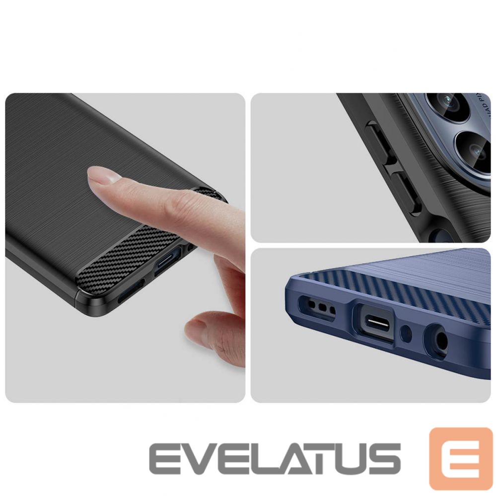 Чехол на заднюю панель Hurtel - Carbon Case for Motorola Moto G62 5G flexible silicone carbon cover black