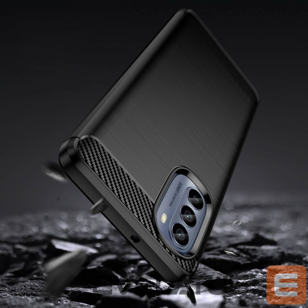 Чехол на заднюю панель Hurtel - Carbon Case for Motorola Moto G62 5G flexible silicone carbon cover black