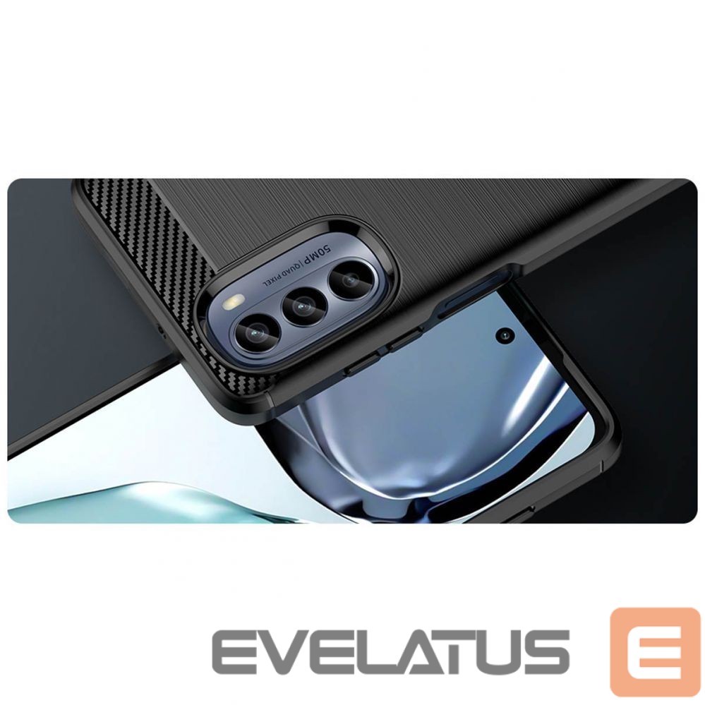 Чехол на заднюю панель Hurtel - Carbon Case for Motorola Moto G62 5G flexible silicone carbon cover black
