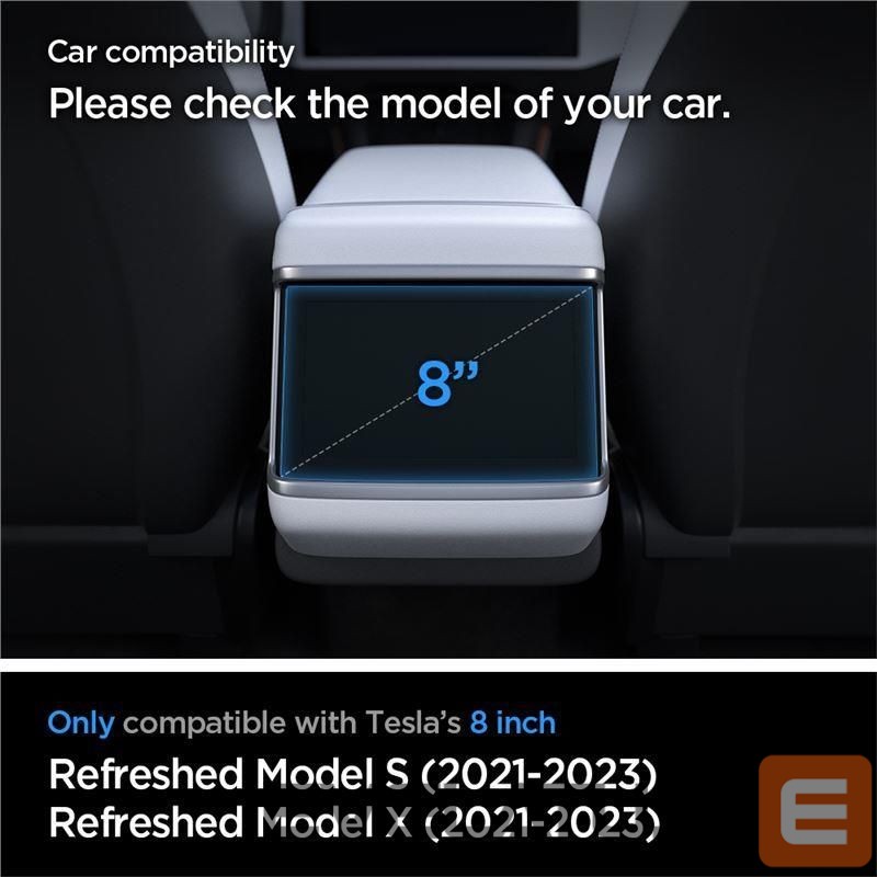 Защитное стекло Spigen Spigen Glas.tR Slim Tempered Glass for Tesla Model X 2022 / Model S 2021 - Black