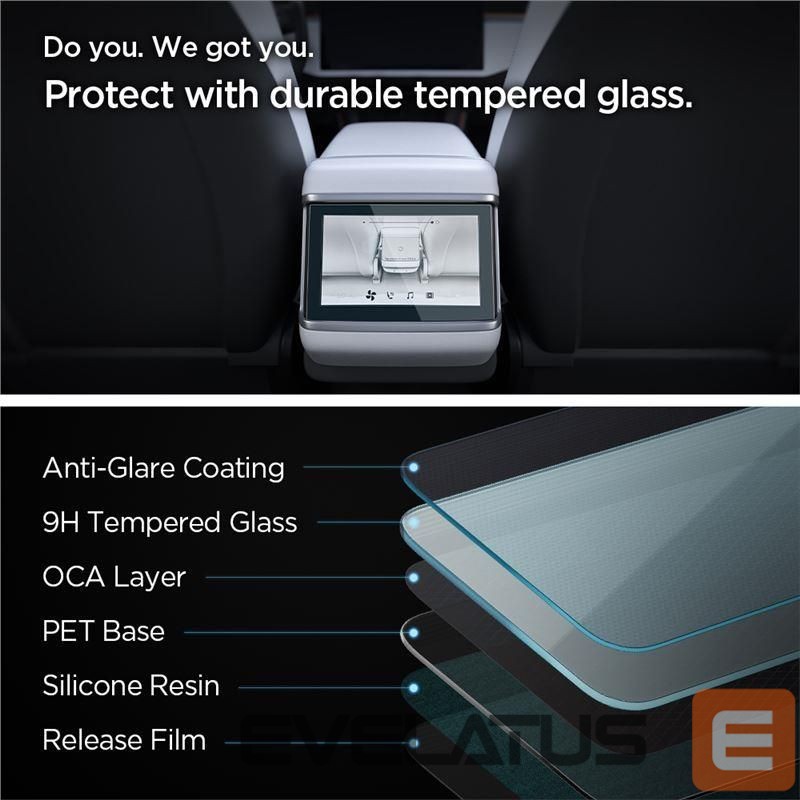 Защитное стекло Spigen Spigen Glas.tR Slim Tempered Glass for Tesla Model X 2022 / Model S 2021 - Black