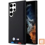 Чехол на заднюю панель BMW  BMW BMHCS23L22PTDK S23 Ultra S918 black/black Leather Stamp Tricolor 