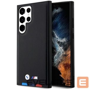 Чехол на заднюю панель BMW  BMW BMHCS23L22PTDK S23 Ultra S918 black/black Leather Stamp Tricolor 