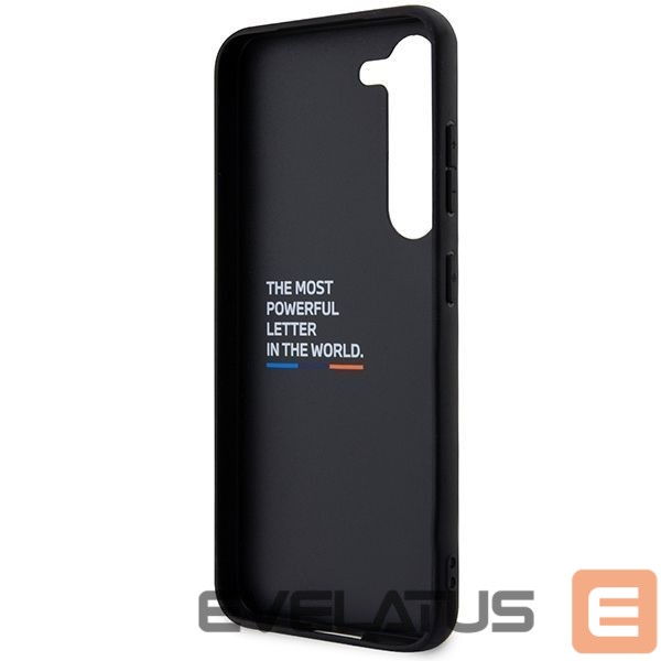 Чехол на заднюю панель BMW BMW BMHCS23M22PTDK S23+ S916 black/black Leather Stamp Tricolor