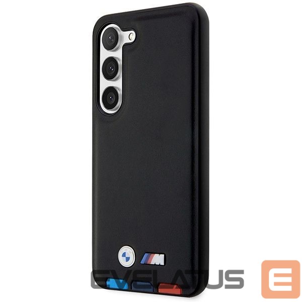 Чехол на заднюю панель BMW BMW BMHCS23M22PTDK S23+ S916 black/black Leather Stamp Tricolor