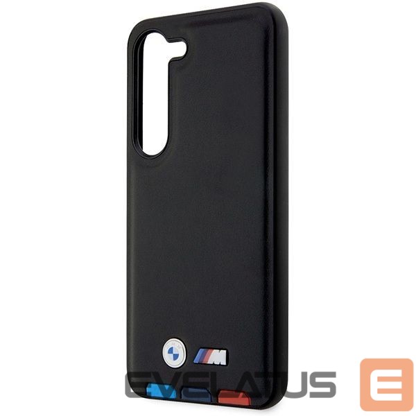 Чехол на заднюю панель BMW BMW BMHCS23M22PTDK S23+ S916 black/black Leather Stamp Tricolor