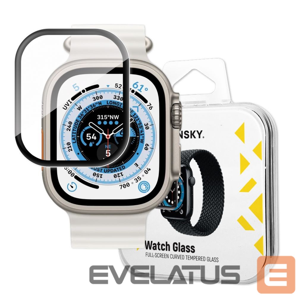 Защитное стекло Wozinsky Wozinsky Full Glue Acrylic Glass for Apple Watch 49mm 9H Full Screen with Black Frame