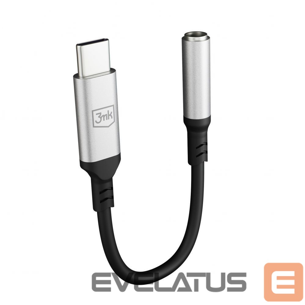 Кабель 3MK 3mk USB-C adapter - 3.5 mm minijack - silver