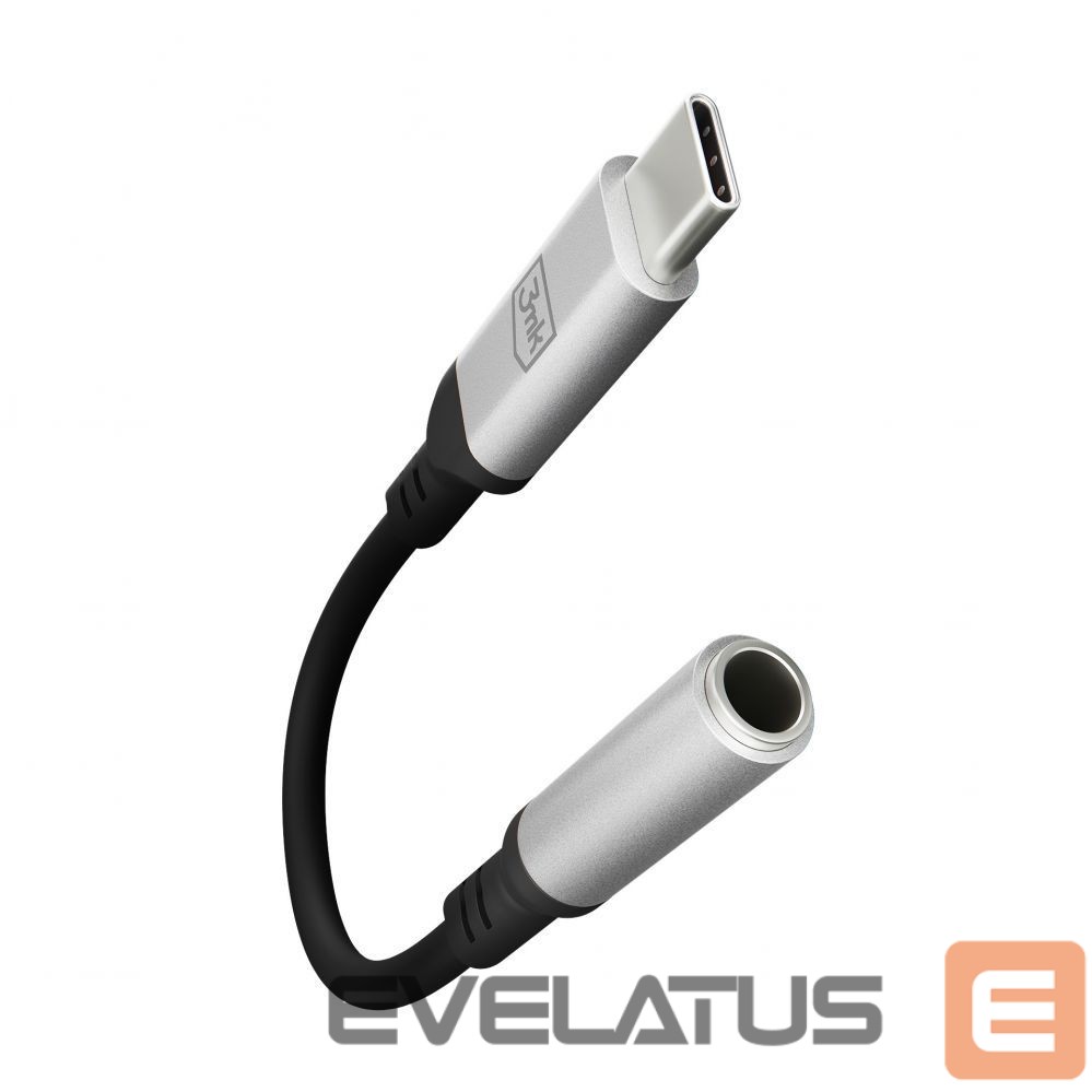Кабель 3MK 3mk USB-C adapter - 3.5 mm minijack - silver