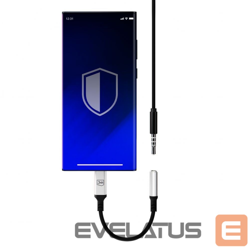 Кабель 3MK 3mk USB-C adapter - 3.5 mm minijack - silver