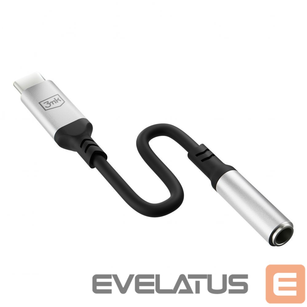 Кабель 3MK 3mk USB-C adapter - 3.5 mm minijack - silver