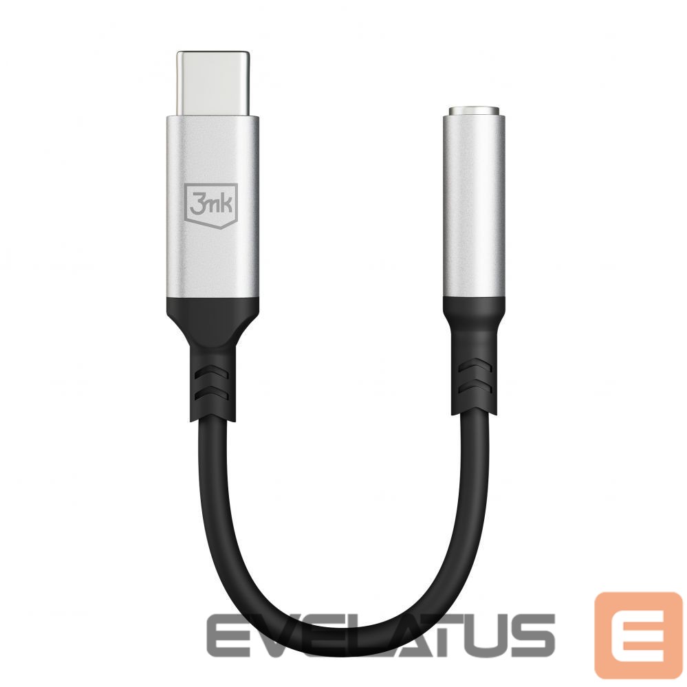 Кабель 3MK 3mk USB-C adapter - 3.5 mm minijack - silver