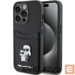 Чехол на заднюю панель Karl Lagerfeld  Karl Lagerfeld Saffiano Cardslot Karl&Choupette Metal Pin case for iPhone 15 Pro - black 
