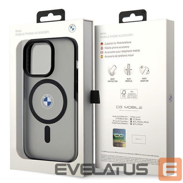 Чехол на заднюю панель BMW BMW IML Signature MagSafe Case for iPhone 15 Pro - Black